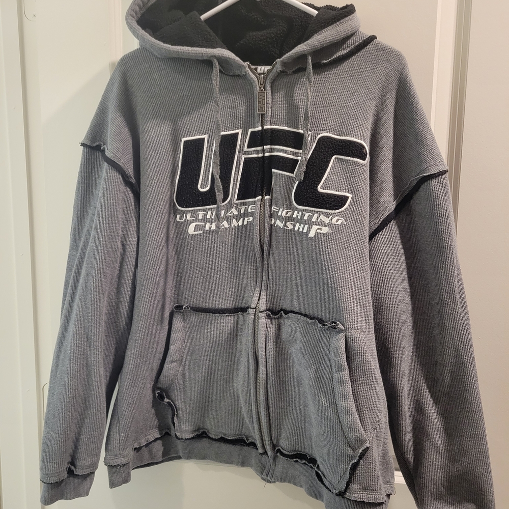 UFC Charcoal Textured Hoodie